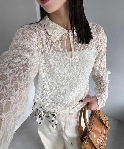 CIAOPANIC 2-Way Lace Polo 長袖 Top - Image 3
