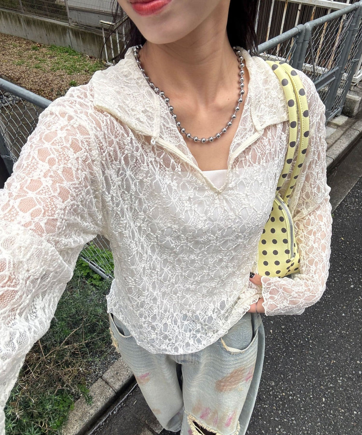 CIAOPANIC 2-Way Lace Polo 長袖 Top - Image 11
