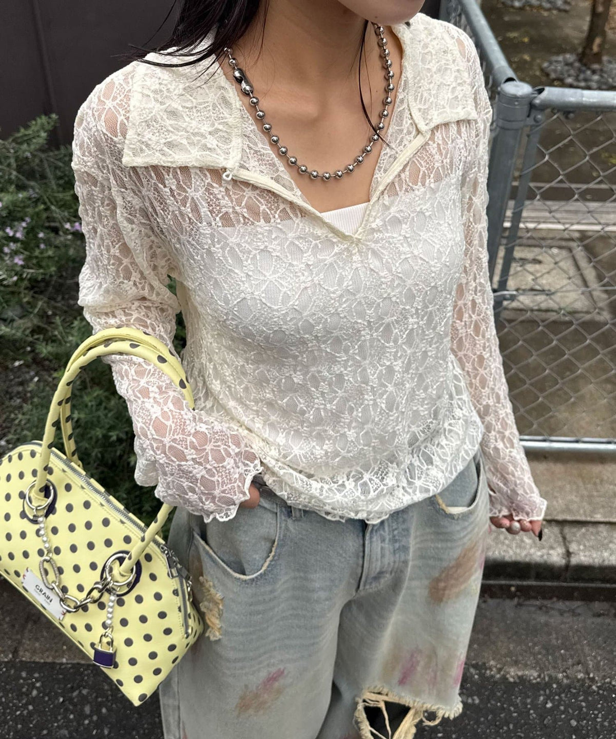CIAOPANIC 2-Way Lace Polo 長袖 Top - Image 12