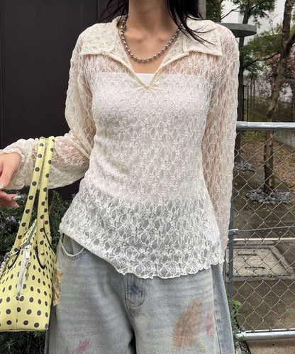 CIAOPANIC 2-Way Lace Polo 長袖 Top - Image 13