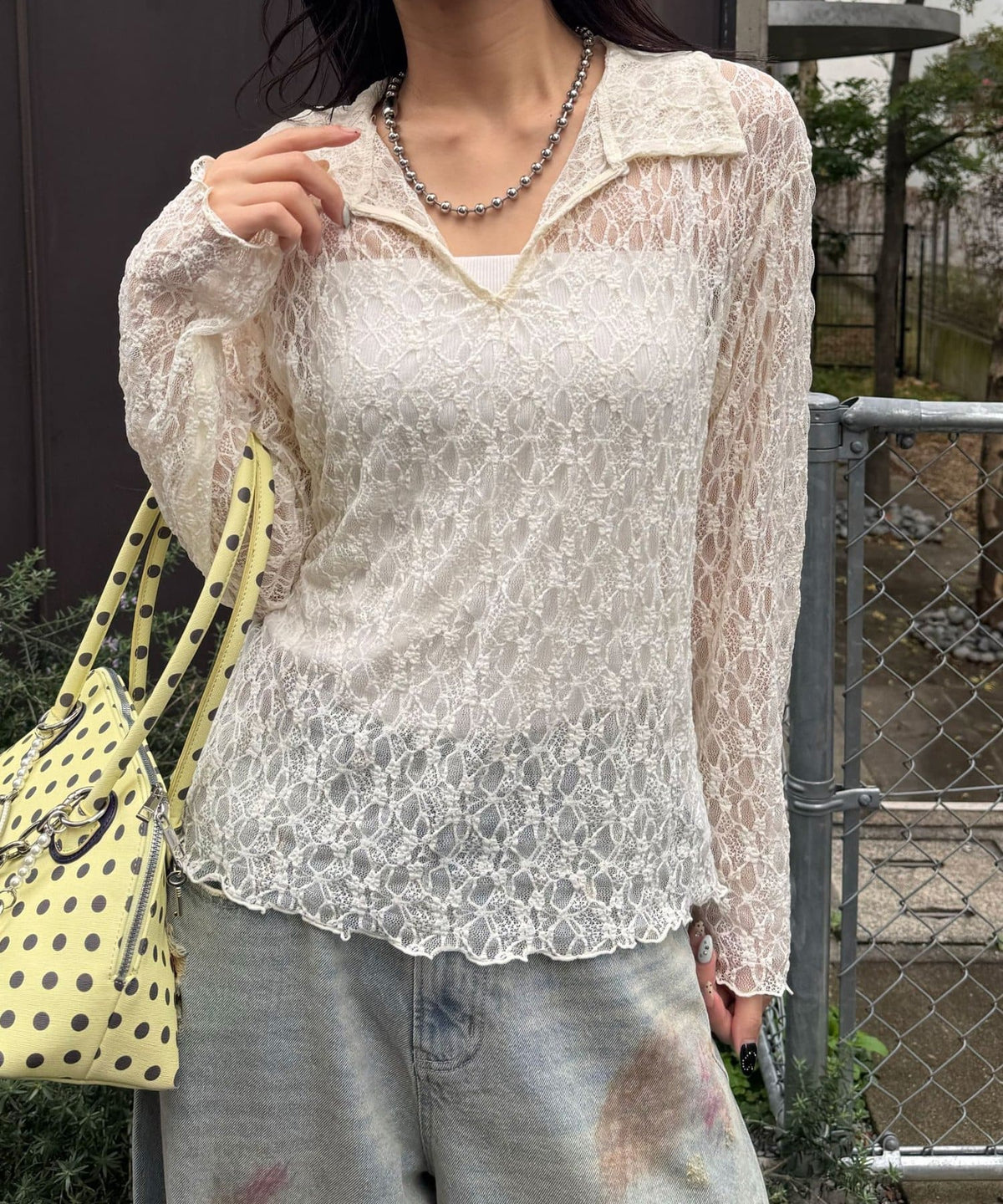 CIAOPANIC 2-Way Lace Polo 長袖 Top - Image 14