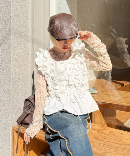 w closet Frilly sleeveless blouse - Image 2