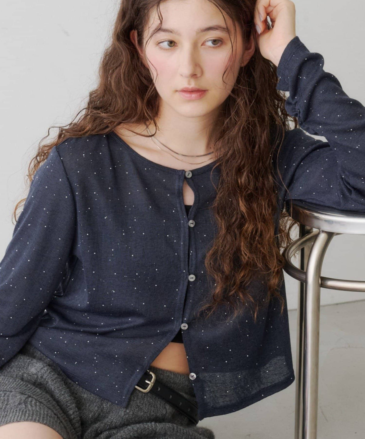 Kastane 水鑽針織Sheer Top - Image 1