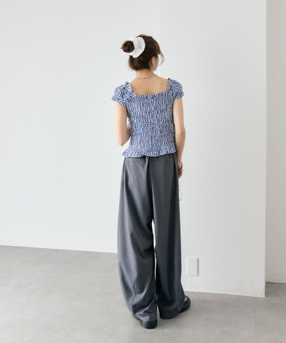 mystic 格紋 Shirred French blouse - Image 19