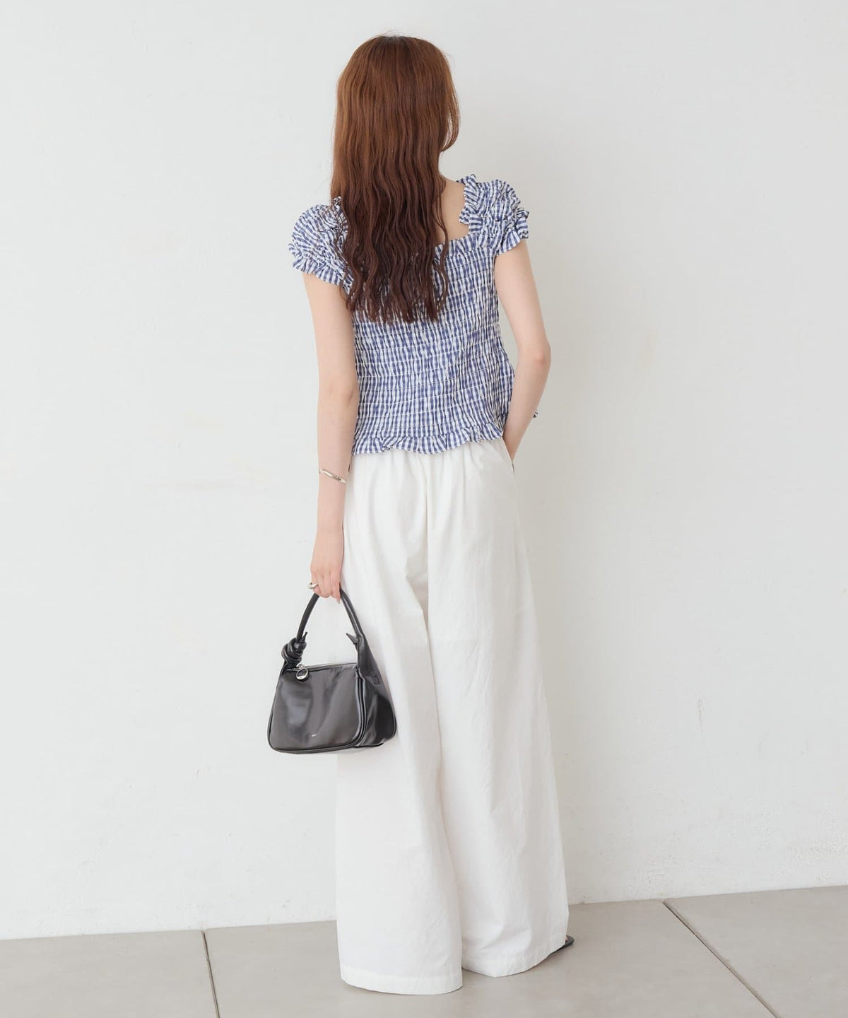 mystic 格紋 Shirred French blouse - Image 33