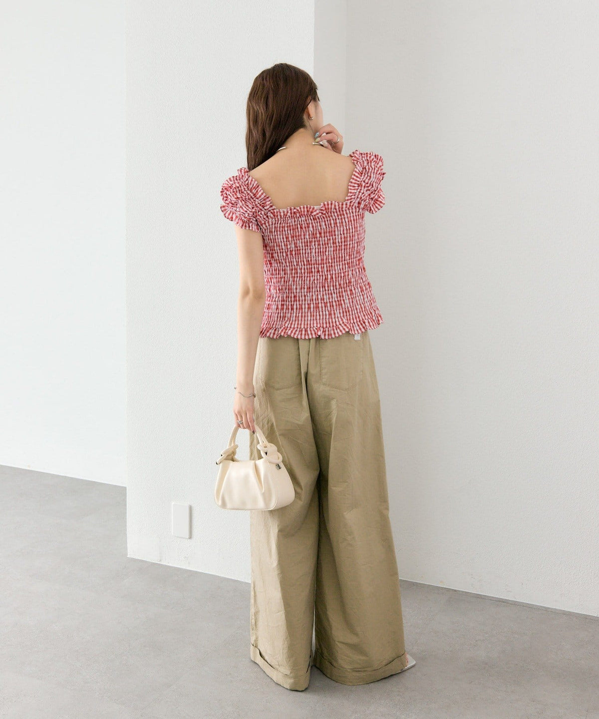 mystic 格紋 Shirred French blouse - Image 41