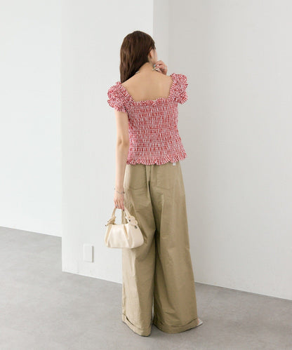 mystic 格紋 Shirred French blouse - Image 41