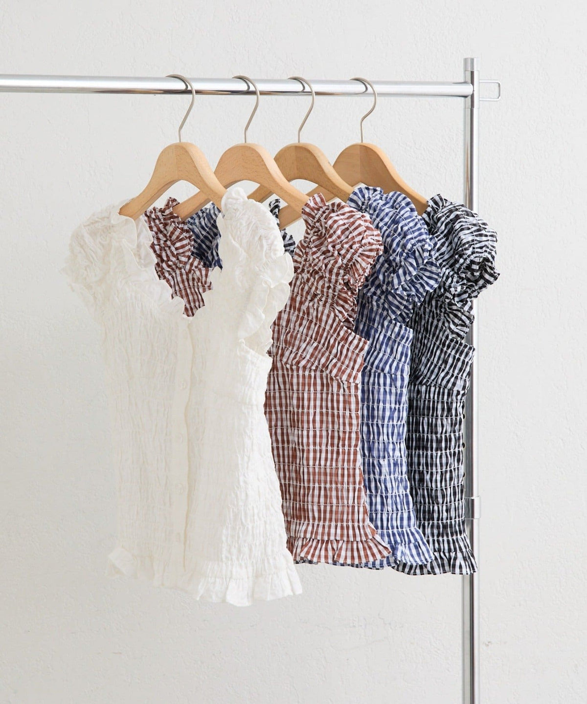 mystic 格紋 Shirred French blouse - Image 65