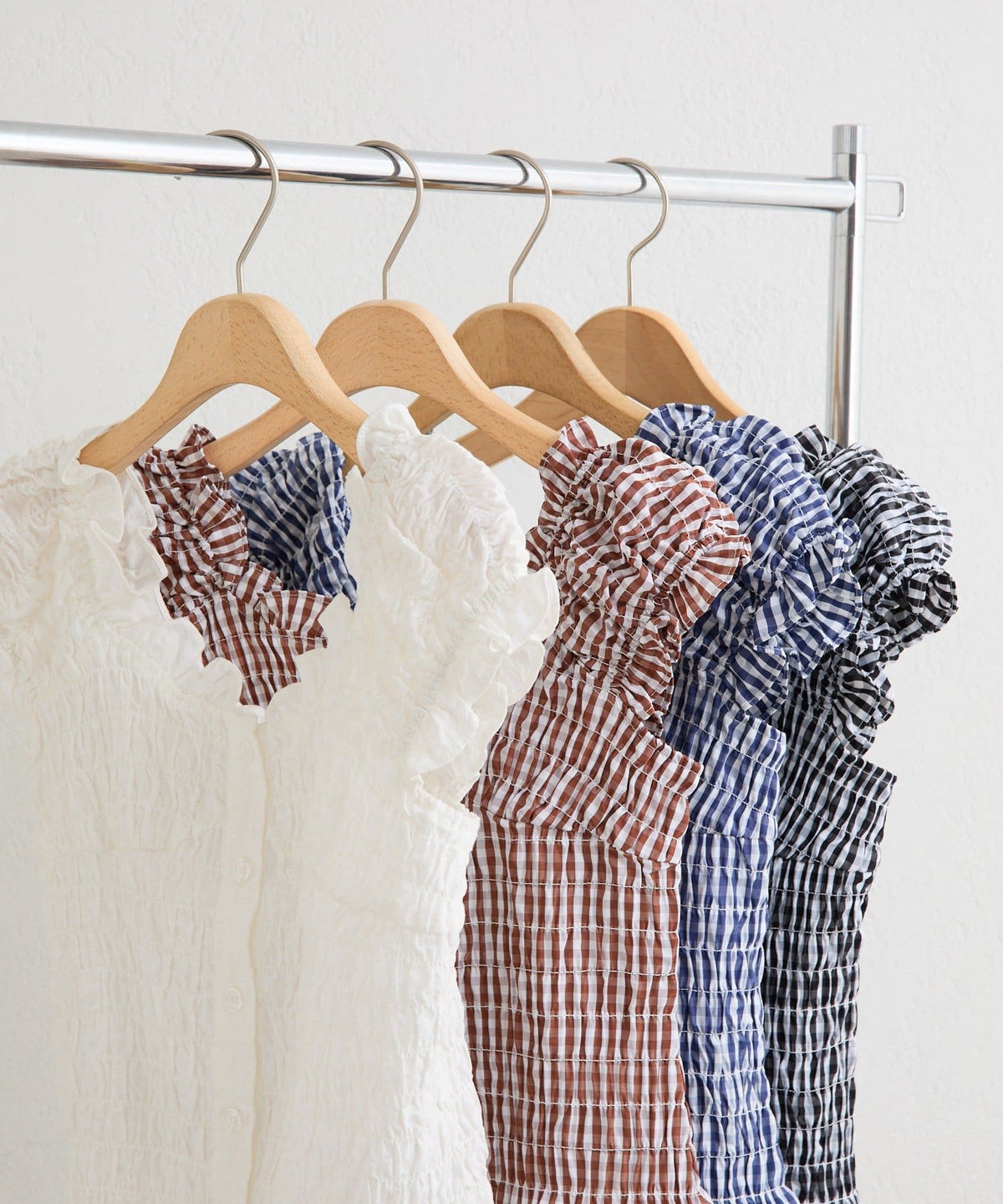 mystic 格紋 Shirred French blouse - Image 66