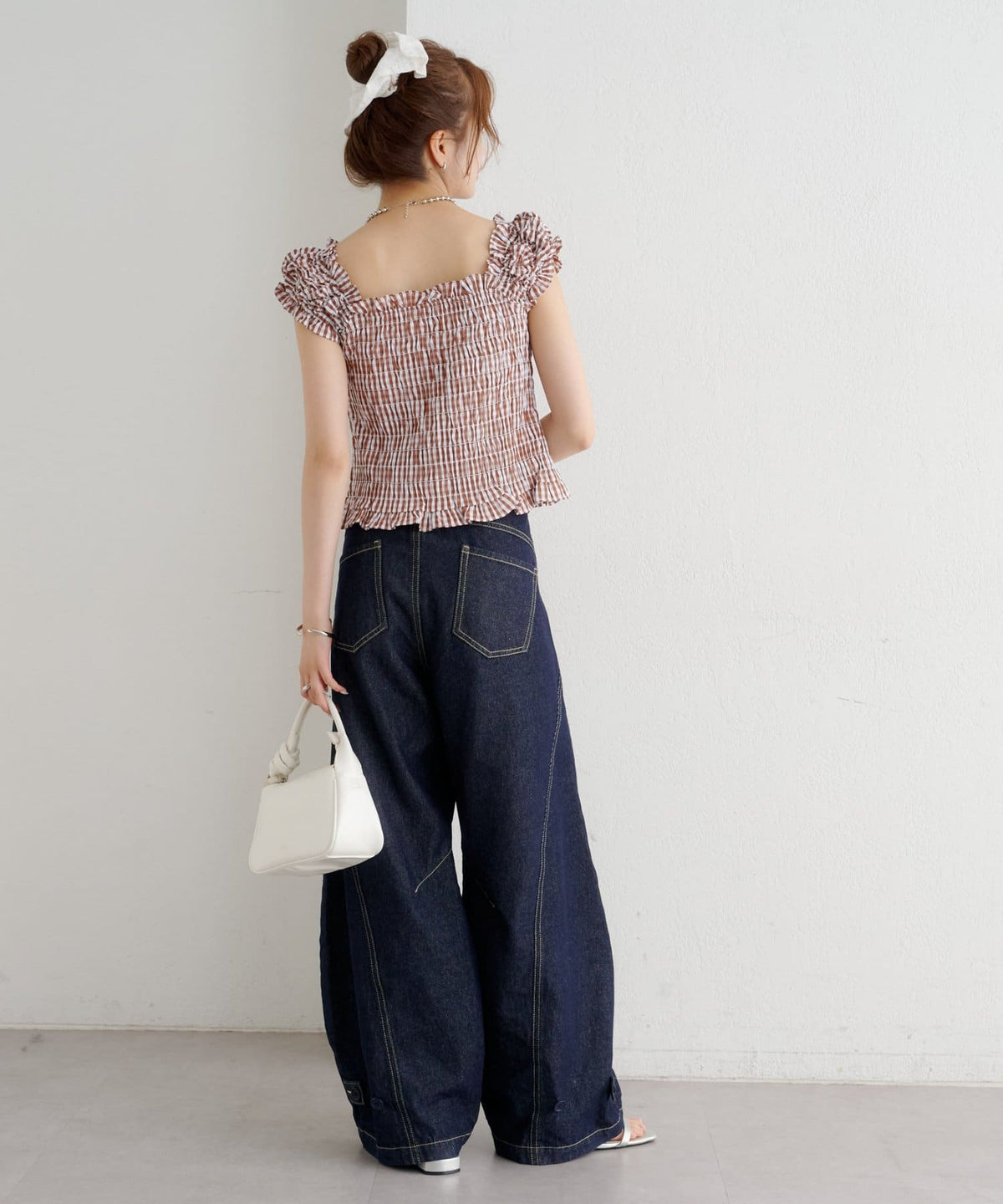 mystic 格紋 Shirred French blouse - Image 57