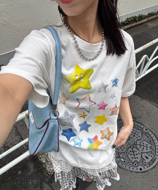 CIAOPANIC 星星/ / 襟章印花Tee - Image 1