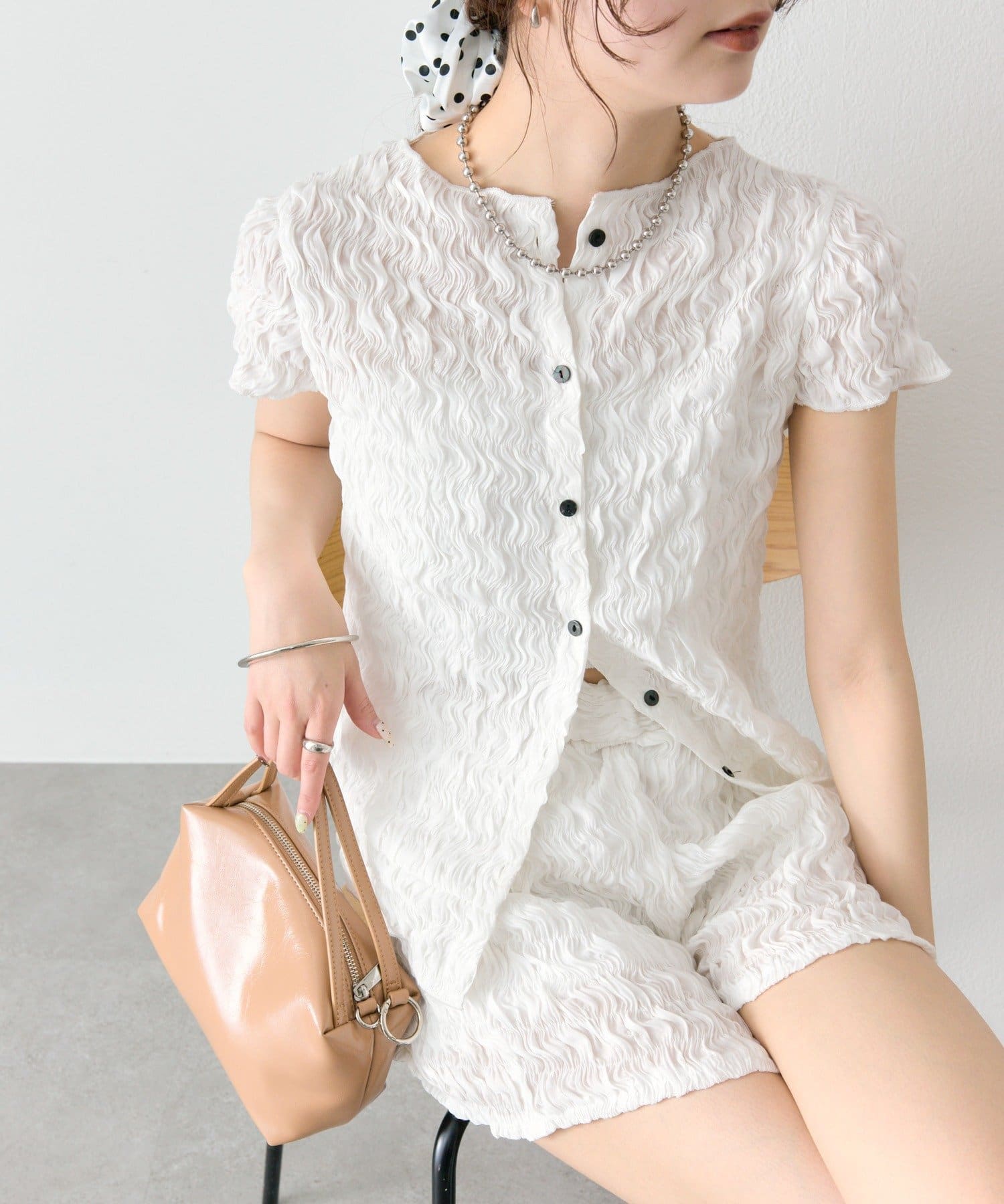 mystic Airy Shirring Blouse - Image 4