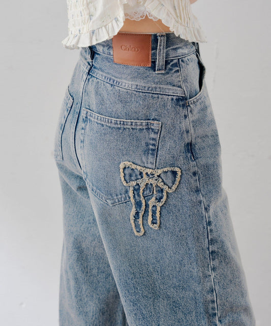 [Set Fair Item #10] CHICO Pocket design wide-leg denim - Image 2