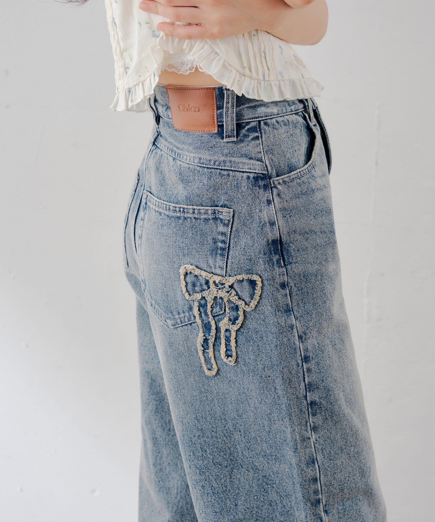 [Set Fair Item #10] CHICO Pocket design wide-leg denim - Image 5