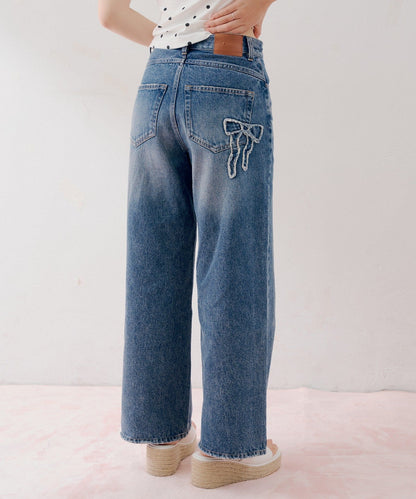 [Set Fair Item #10] CHICO Pocket design wide-leg denim - Image 8