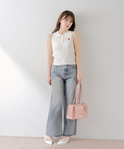 [Set Fair Item #10] CHICO Pocket design wide-leg denim - Image 9