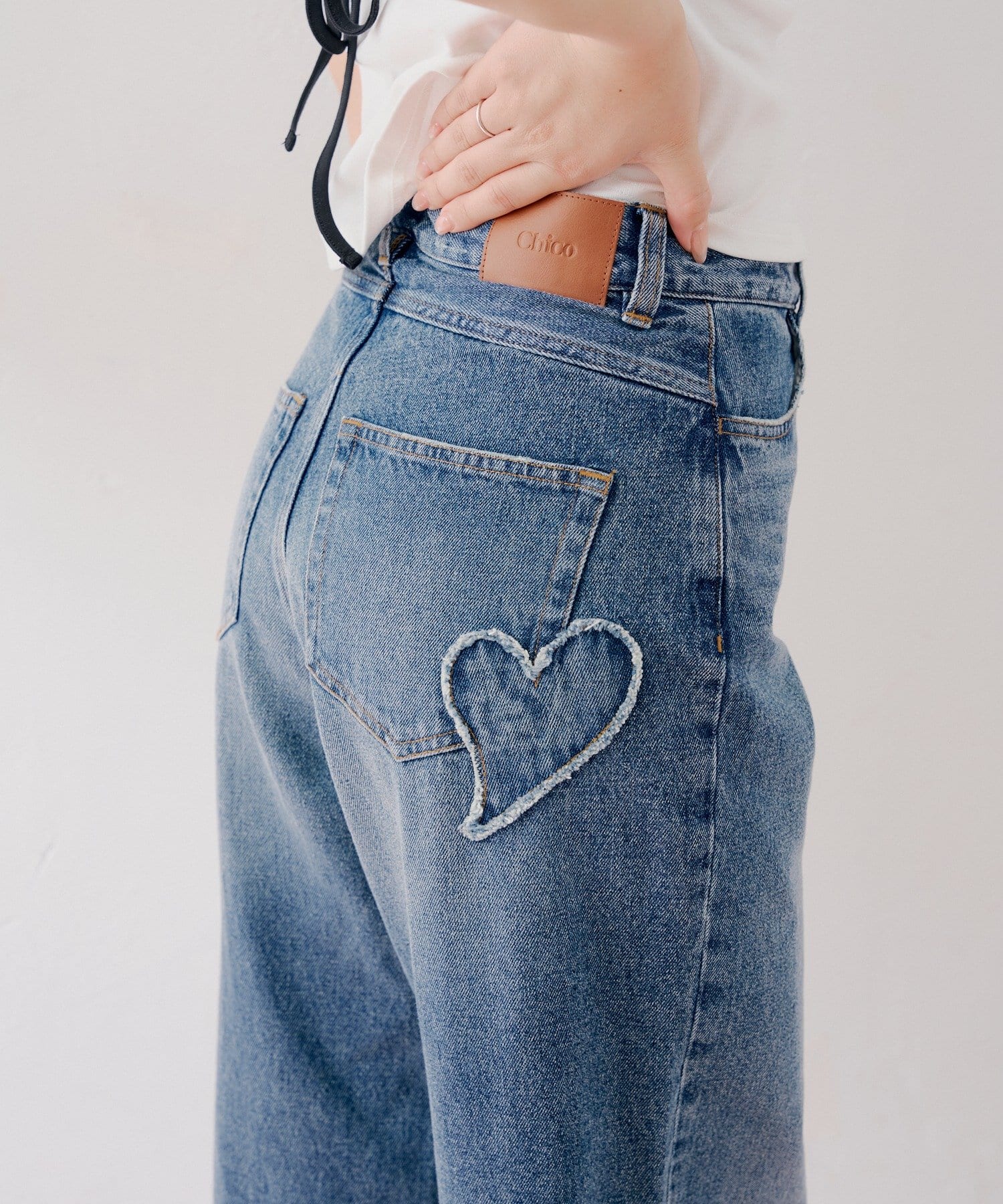 [Set Fair Item #10] CHICO Pocket design wide-leg denim - Image 3