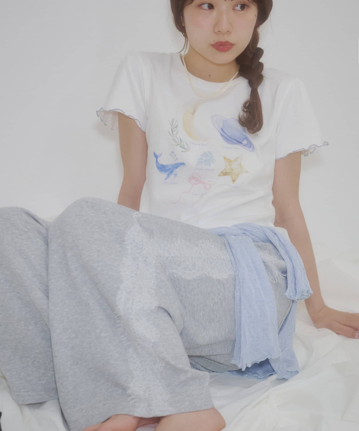 umm. By Discoat Lace邊繫帶運動褲 - Image 11