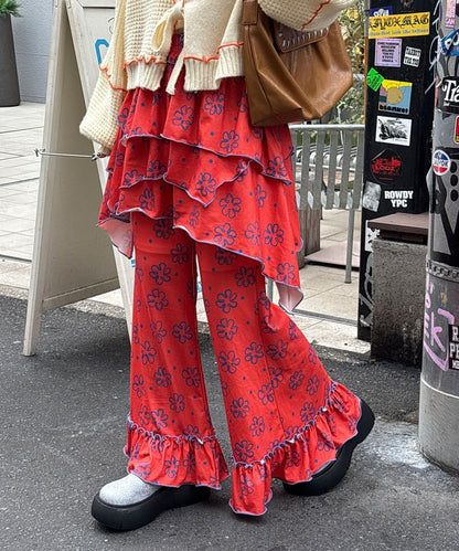 HELLO.SANFRANCISCO 不對稱半身裙+喇叭褲SET - Image 3