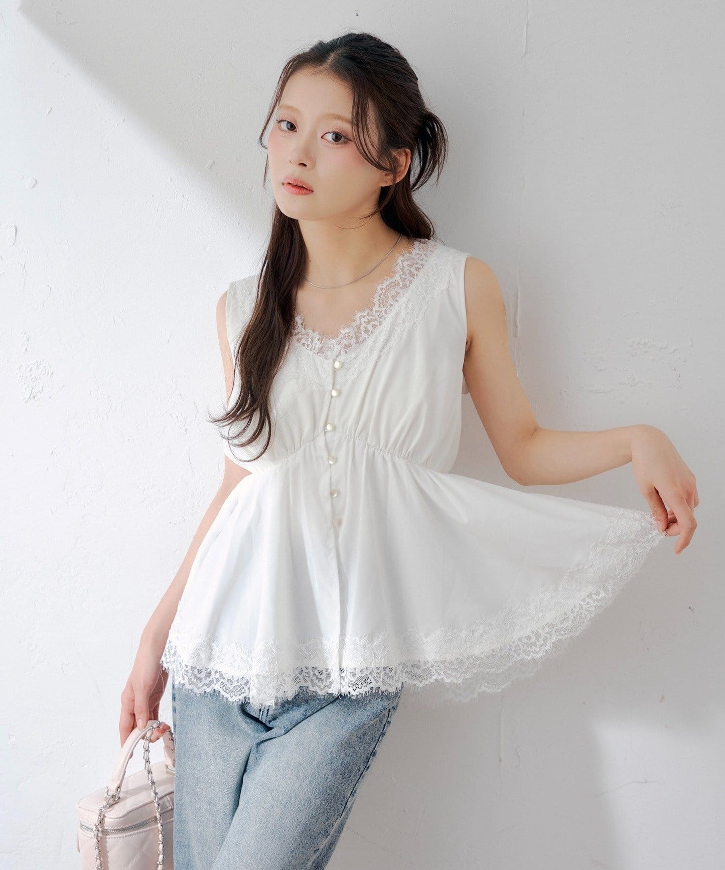 [Set Fair Item #3] CHICO Peplum Lingerie Blouse - Image 1