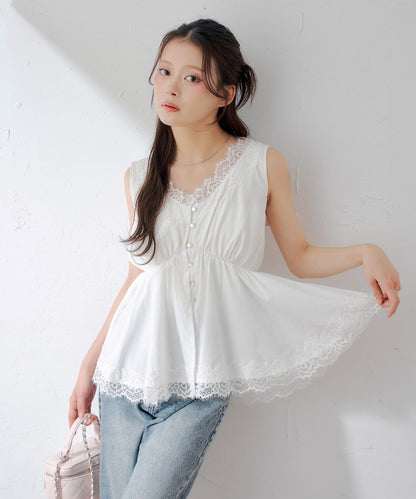 [Set Fair Item #3] CHICO Peplum Lingerie Blouse - Image 1