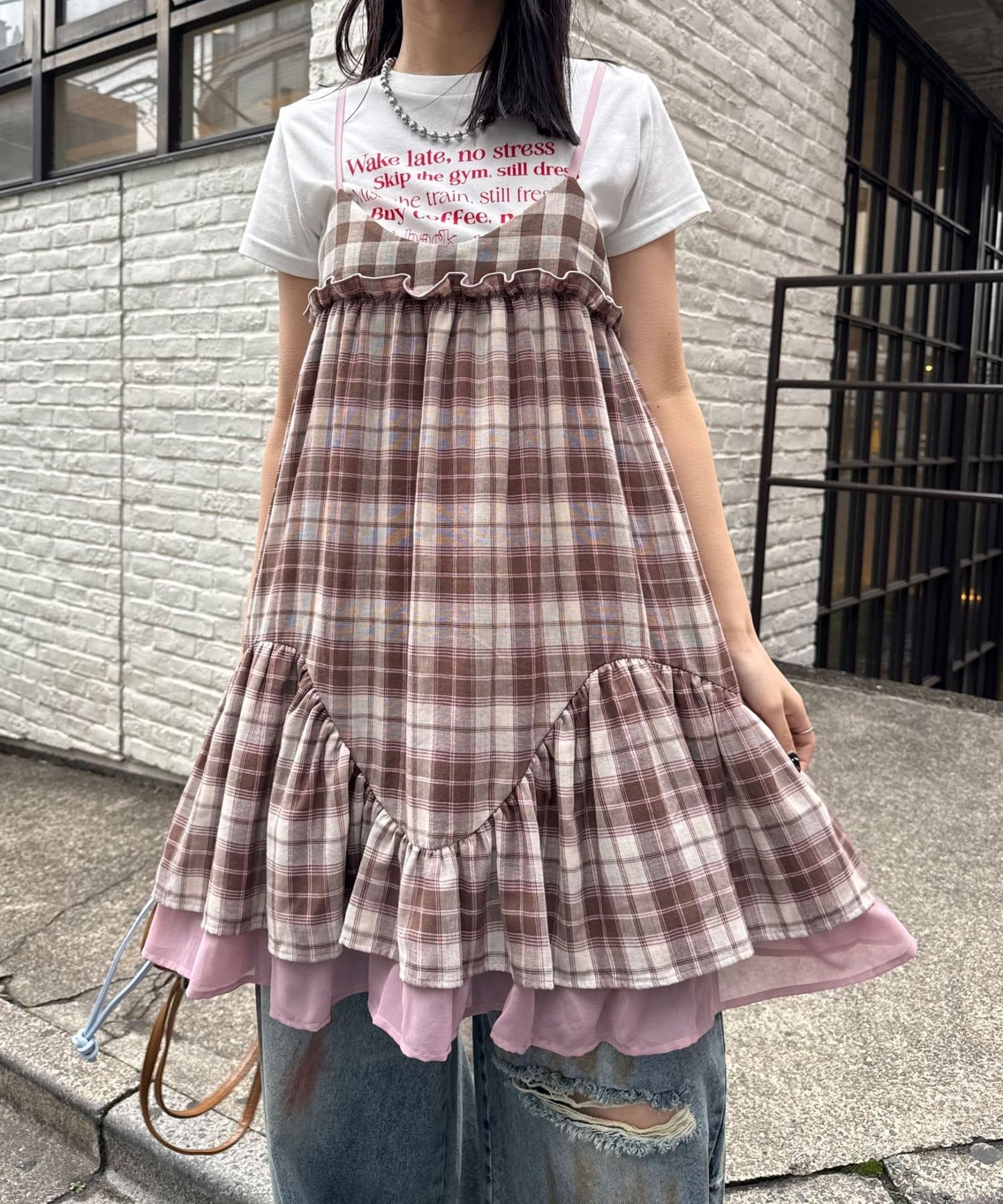 CIAOPANIC 復古格紋吊帶ops - Image 13