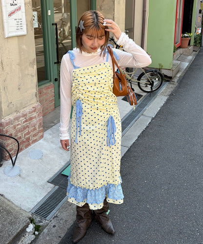 CIAOPANIC Lace Ribbon Shirred Camisole Dress - Image 8