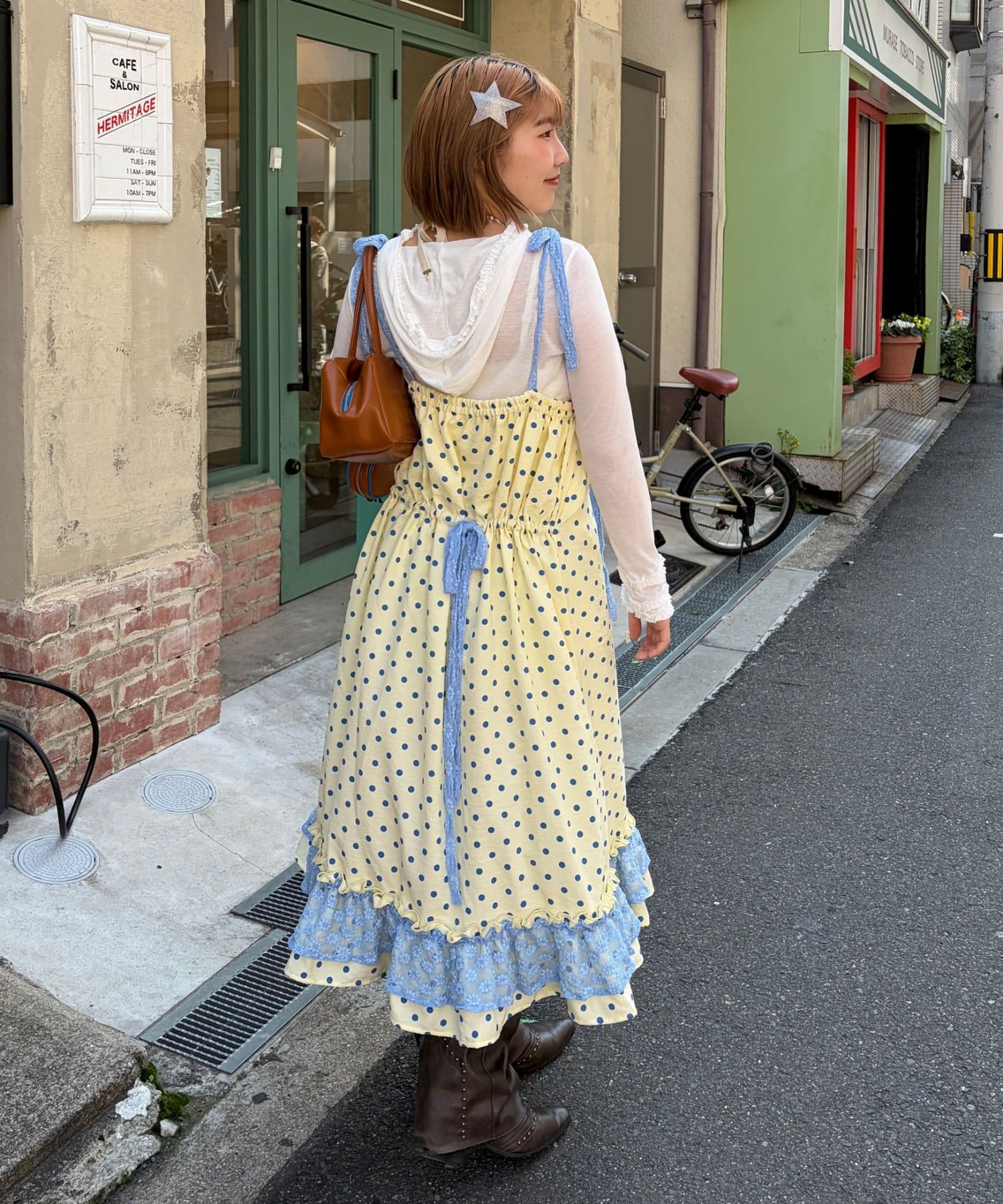 CIAOPANIC Lace Ribbon Shirred Camisole Dress - Image 9