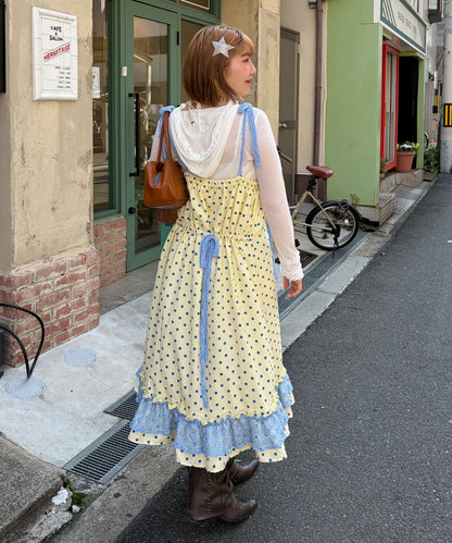 CIAOPANIC Lace Ribbon Shirred Camisole Dress - Image 9