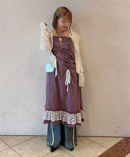 CIAOPANIC Lace Ribbon Shirred Camisole Dress - Image 29