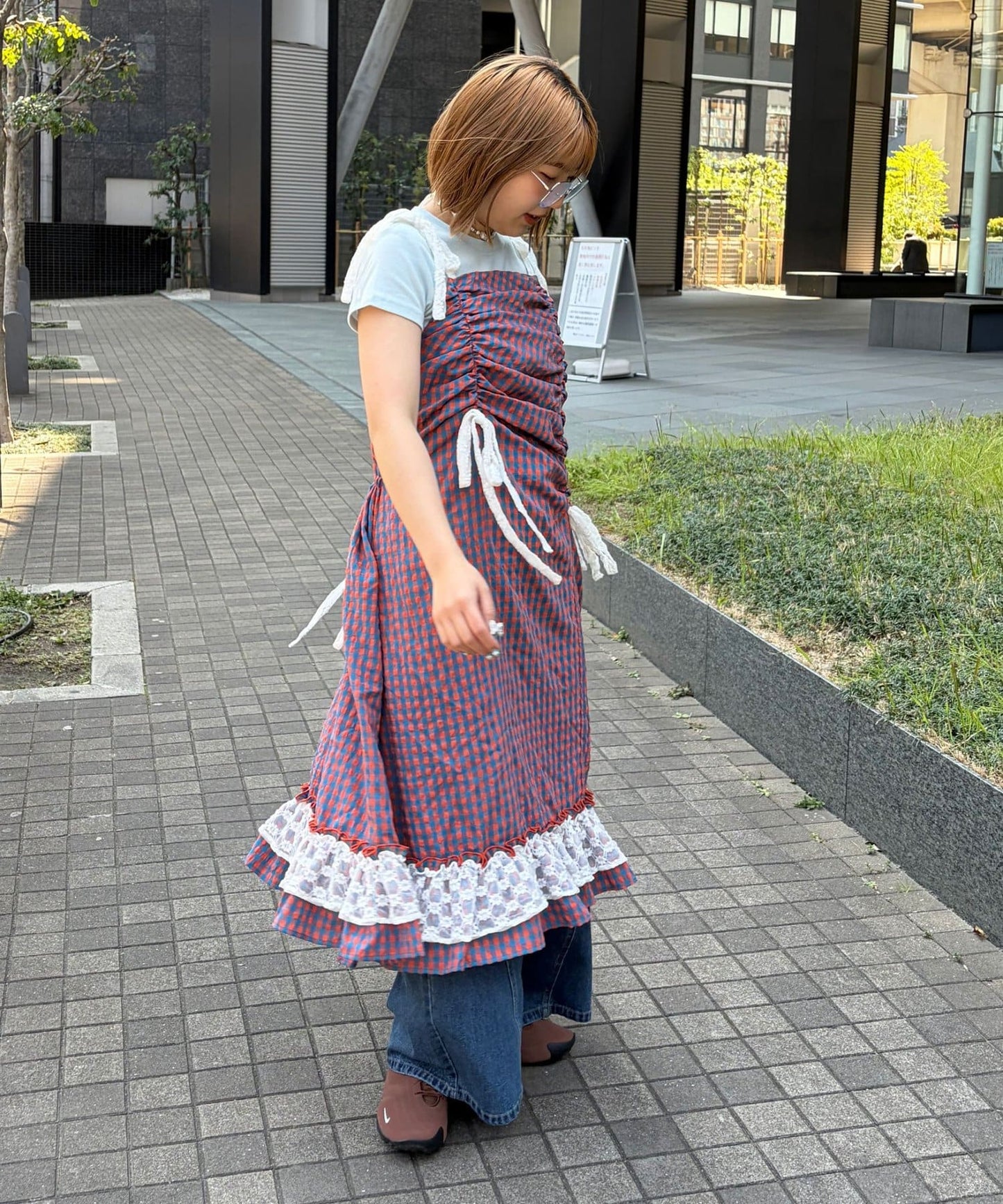 CIAOPANIC Lace Ribbon Shirred Camisole Dress - Image 22