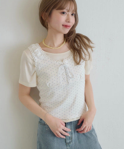 Kastane 波點背心分層2件SET - Image 2