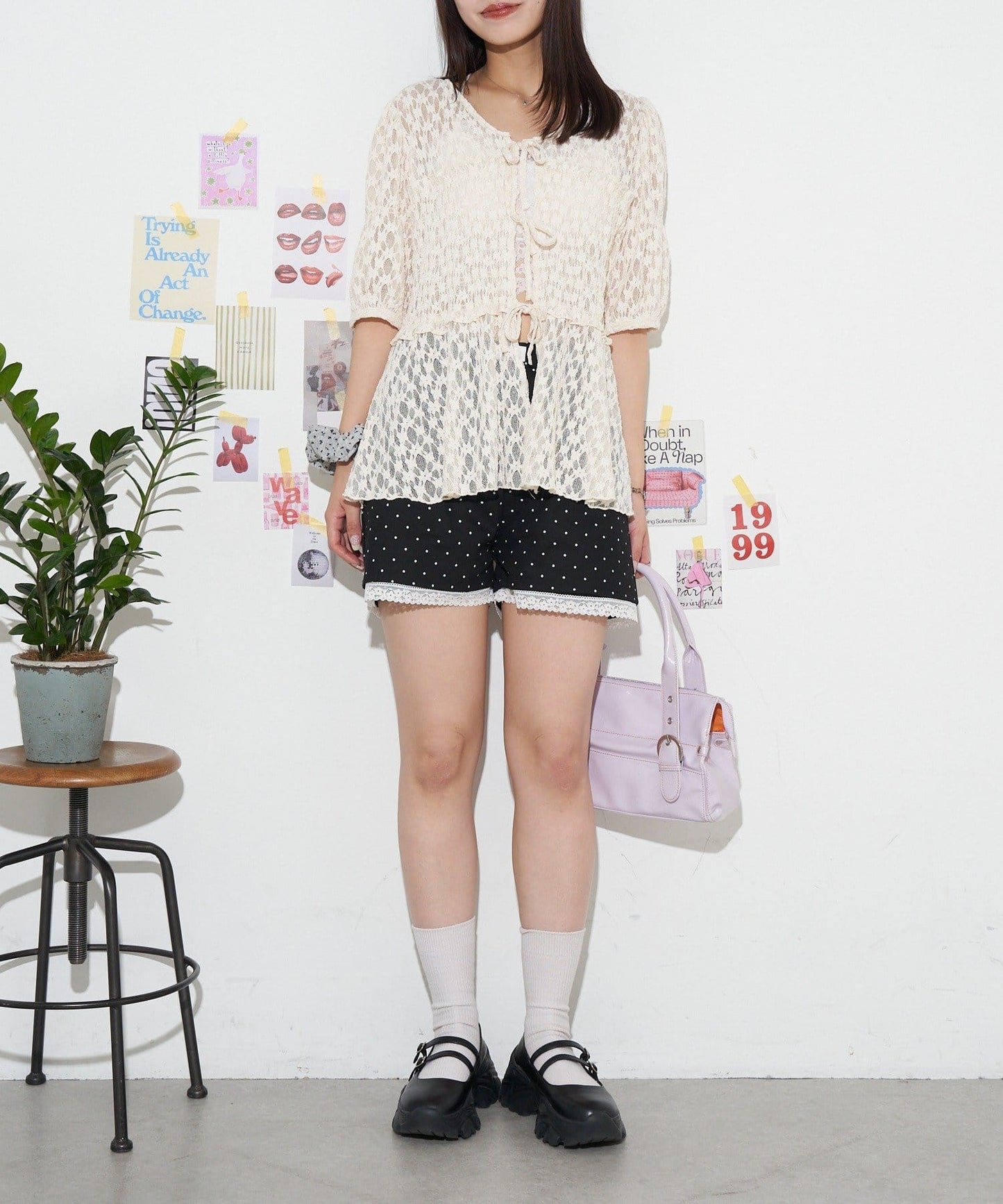 neutral by ciaopanic Ribbon Shirring Blouse - Image 8