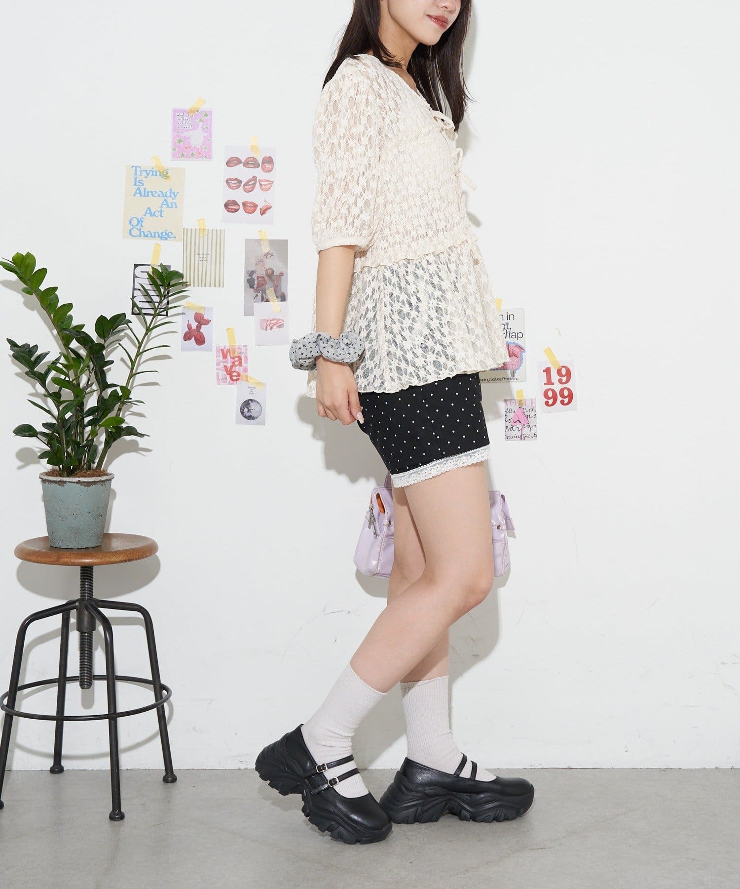 neutral by ciaopanic Ribbon Shirring Blouse - Image 9