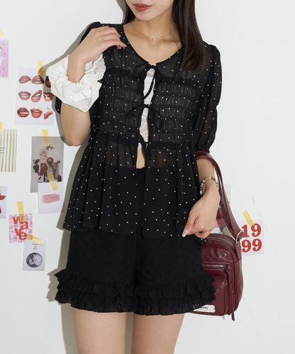 neutral by ciaopanic Ribbon Shirring Blouse - Image 3