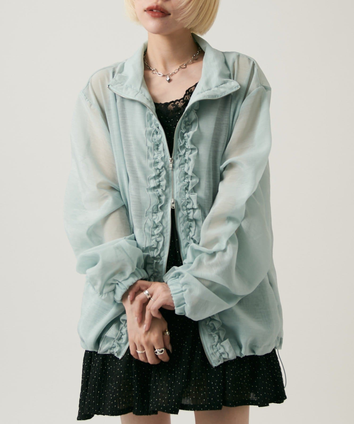 [長/短Version] w closet 薄紗荷葉邊外套 - Image 53