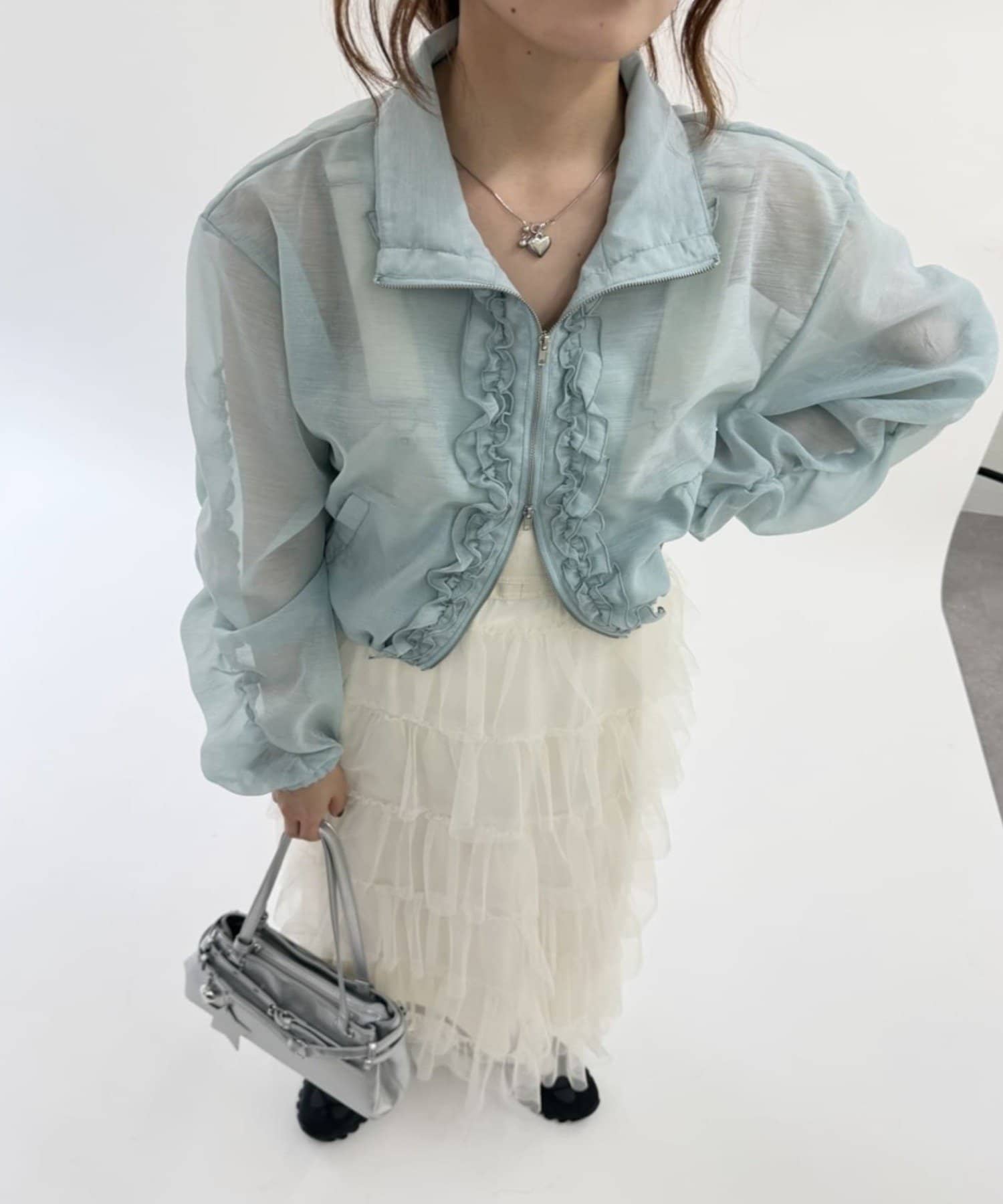 [長/短Version] w closet 薄紗荷葉邊外套 - Image 43