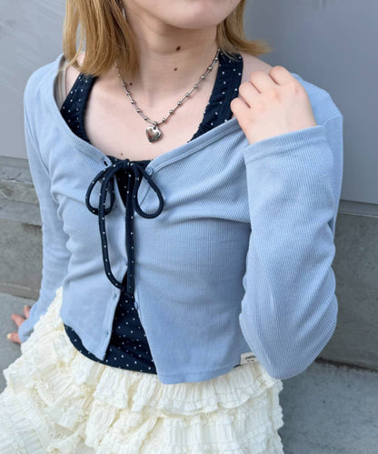 w closet Halter Camisole Cardigan 2P Set - Image 4