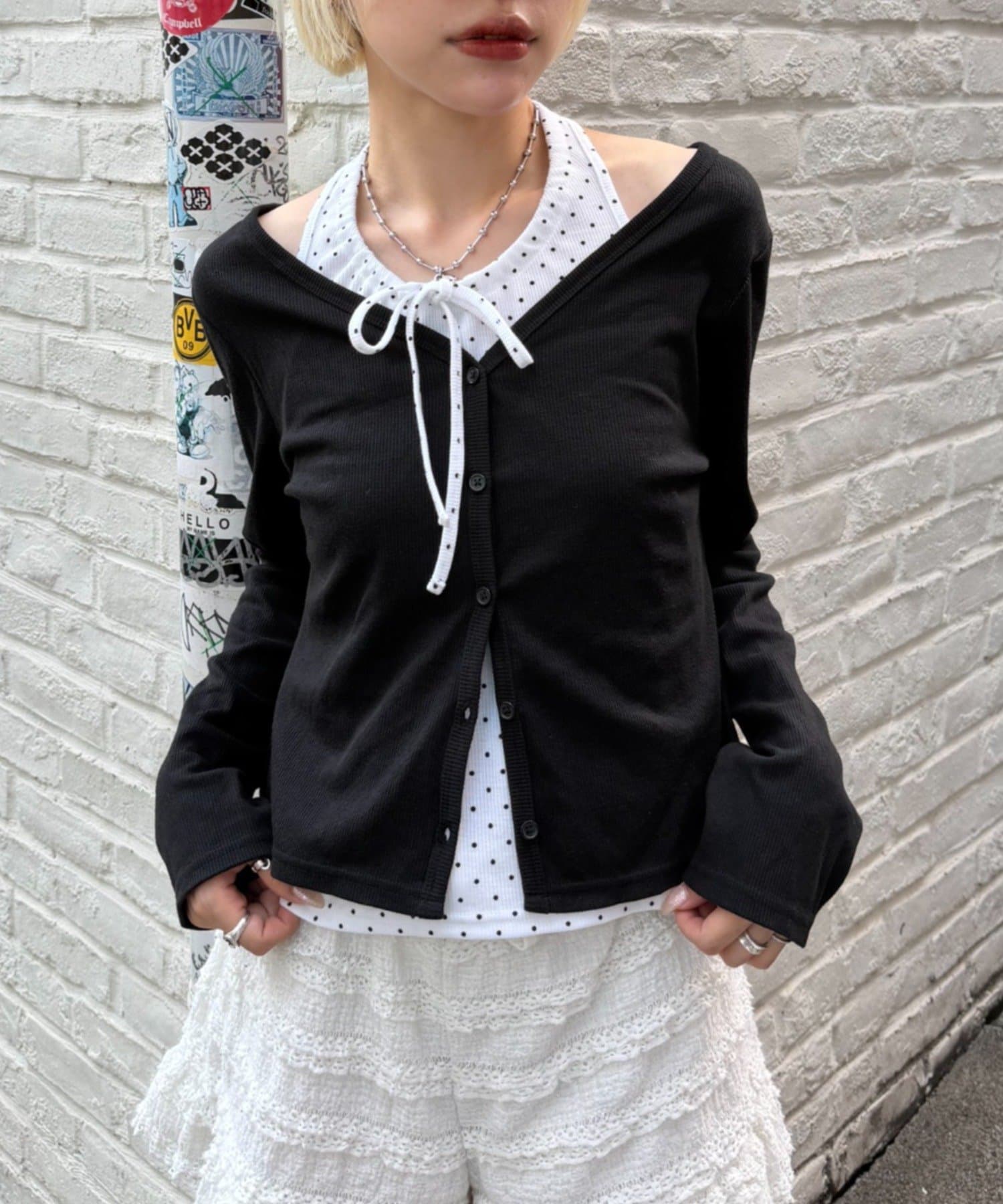w closet Halter Camisole Cardigan 2P Set - Image 1