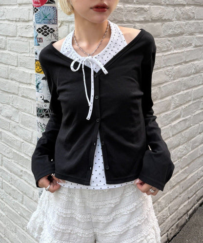 w closet Halter Camisole Cardigan 2P Set - Image 1