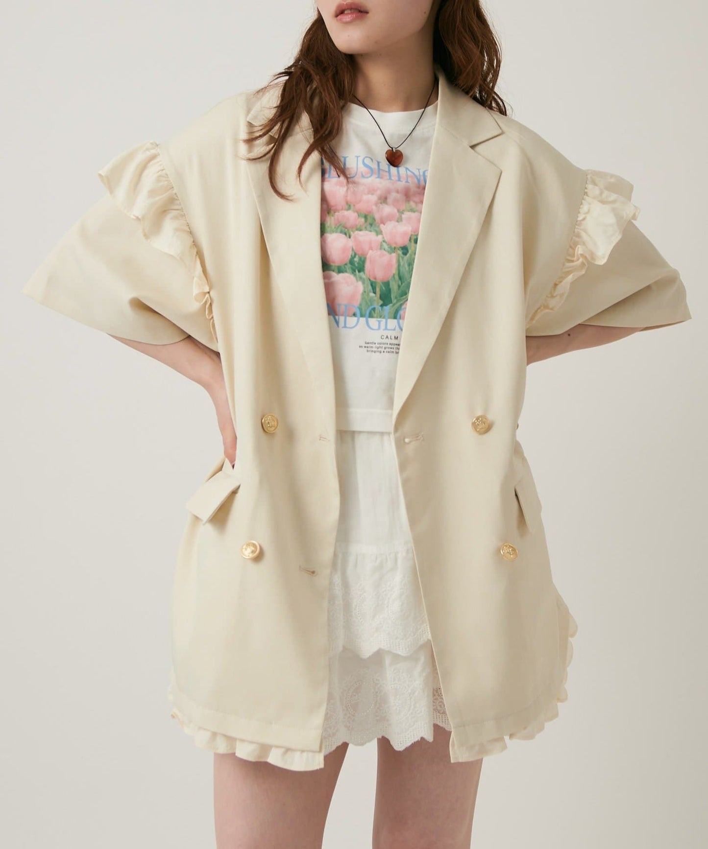 w closet 荷葉邊短袖外套 - Image 3