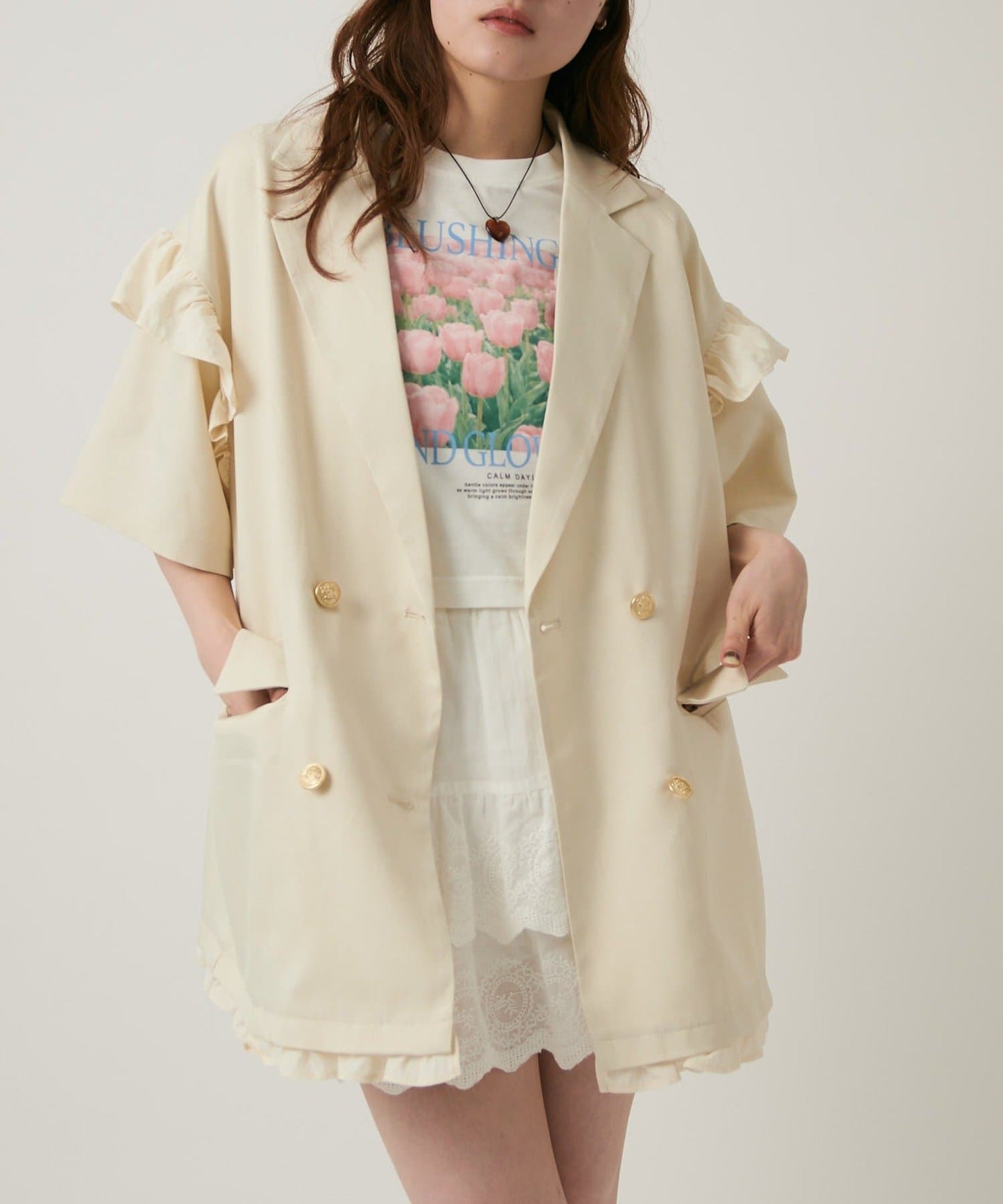 w closet 荷葉邊短袖外套 - Image 13