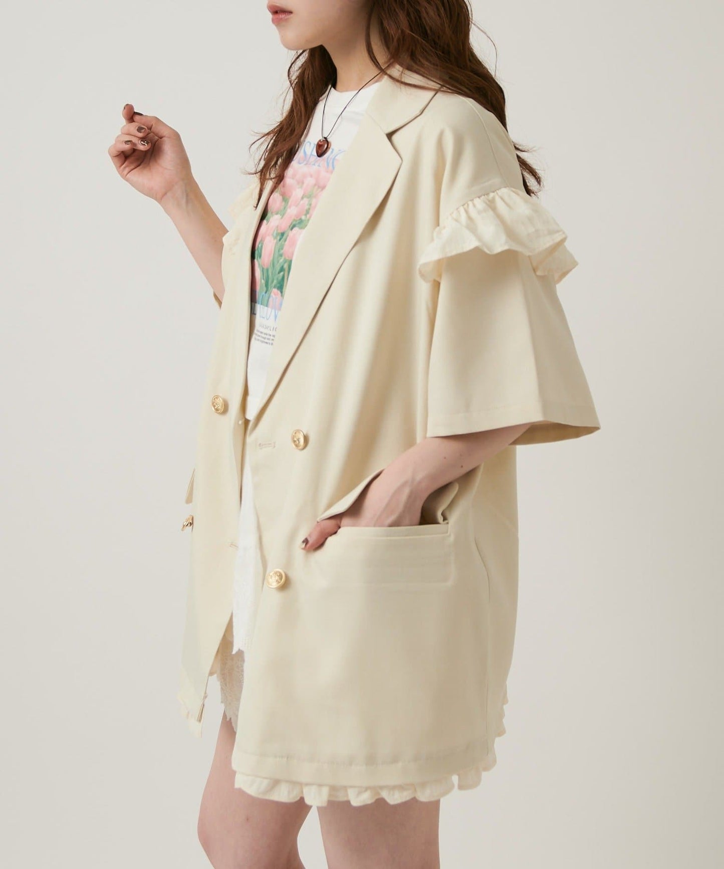 w closet 荷葉邊短袖外套 - Image 16