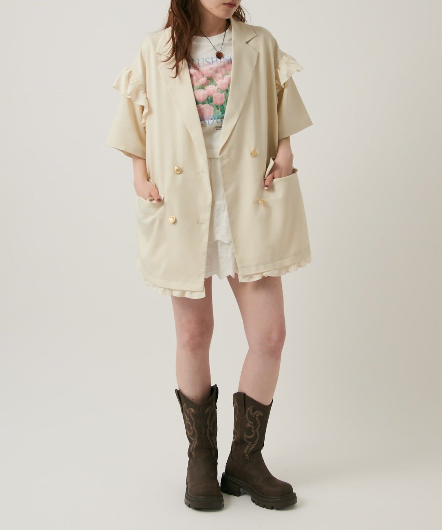 w closet 荷葉邊短袖外套 - Image 17
