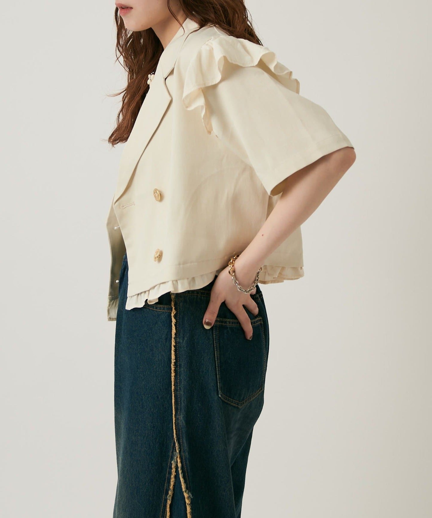 w closet 荷葉邊短袖外套 - Image 7