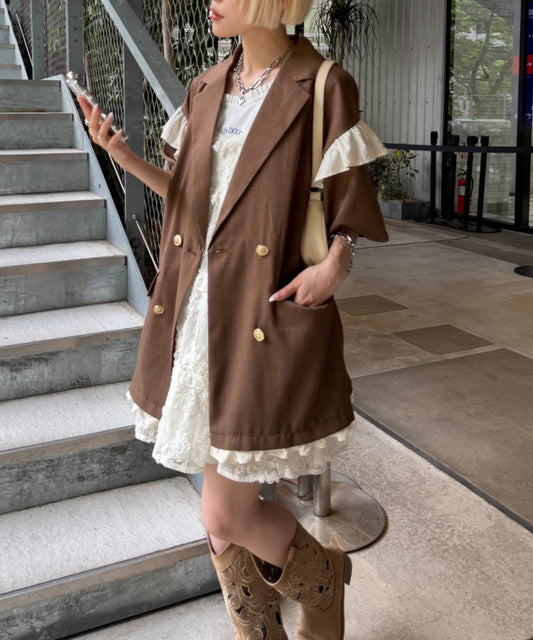 w closet 荷葉邊短袖外套 - Image 1