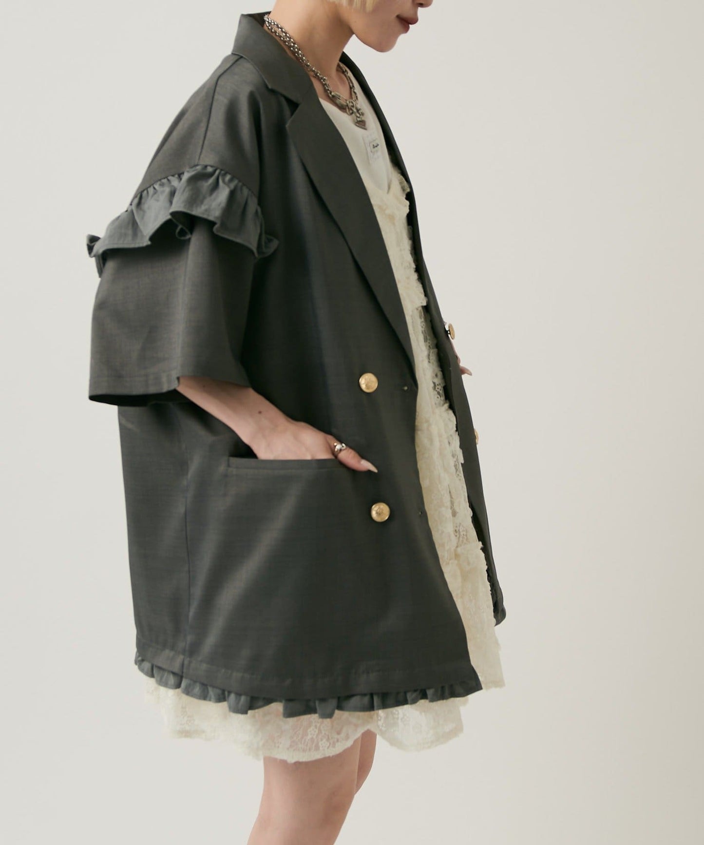 w closet 荷葉邊短袖外套 - Image 58