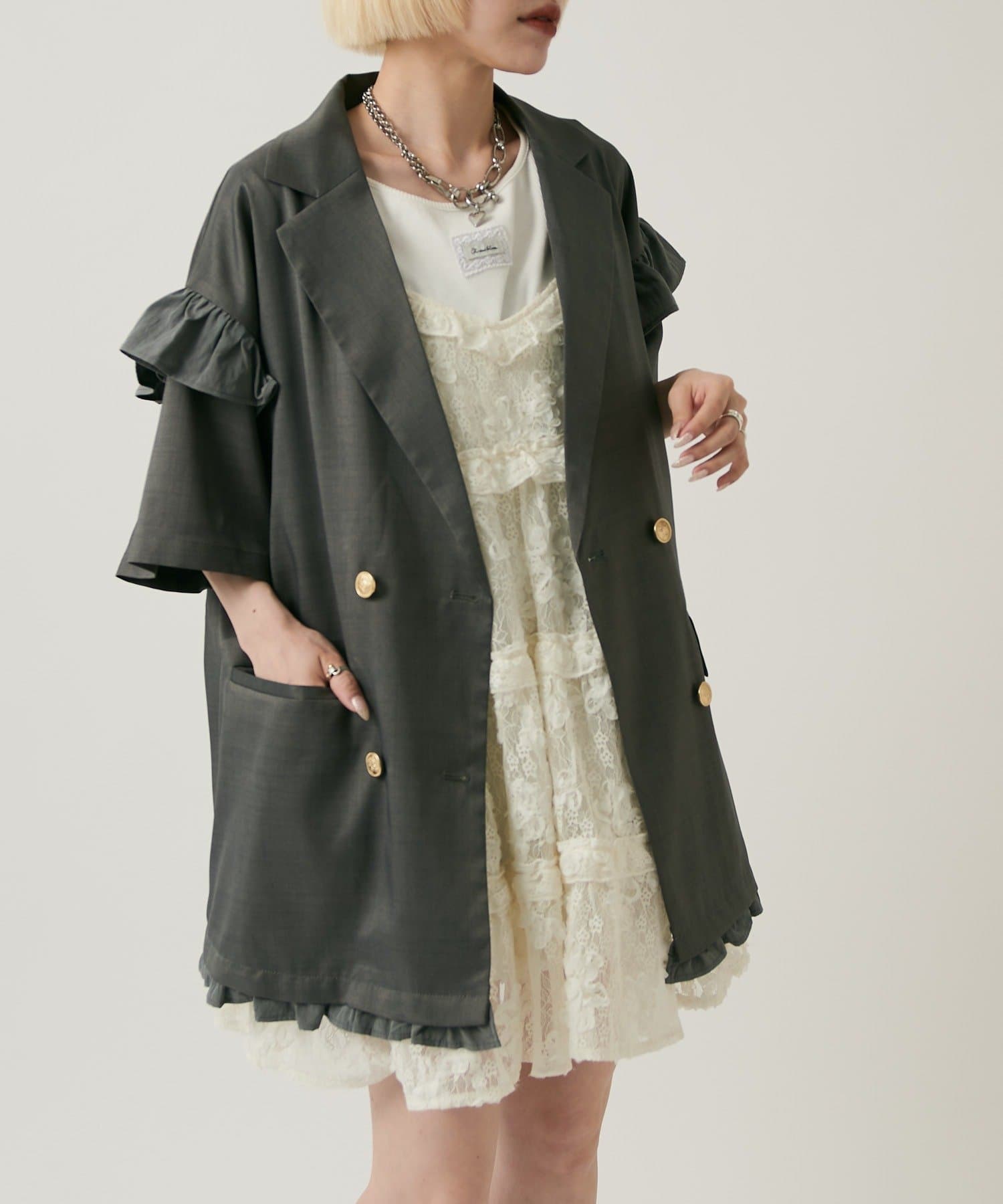 w closet 荷葉邊短袖外套 - Image 59
