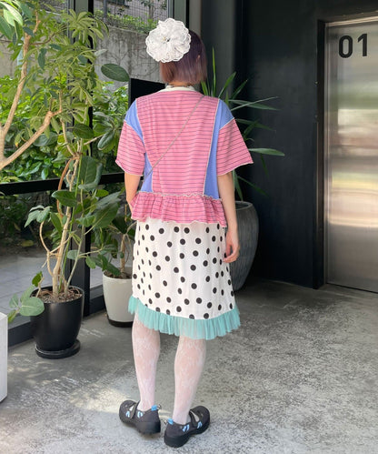HELLO.SANFRANCISCO 緞面波點薄紗中裙 - Image 11