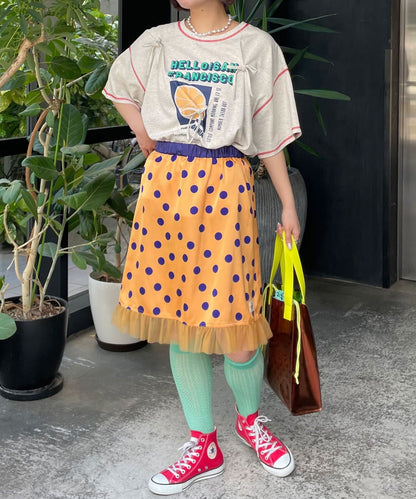 HELLO.SANFRANCISCO 緞面波點薄紗中裙 - Image 20